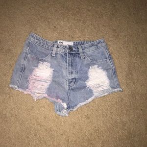 Distressed Jean shorts